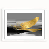 Abstract wall art featuring vibrant strokes and lines in various colors, framed with a white mat, perfect for modern home decor.