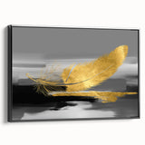 Framed canvas wall art showcasing an abstract design of colorful strokes and lines with a sleek black frame, perfect for modern decor.