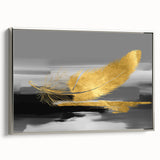 Framed canvas wall art showcasing an abstract design of colorful strokes and lines in a sleek silver frame, adding modern elegance to any decor.