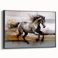 Framed abstract wall art featuring dynamic strokes and lines in black and white, showcasing a modern design perfect for contemporary decor.