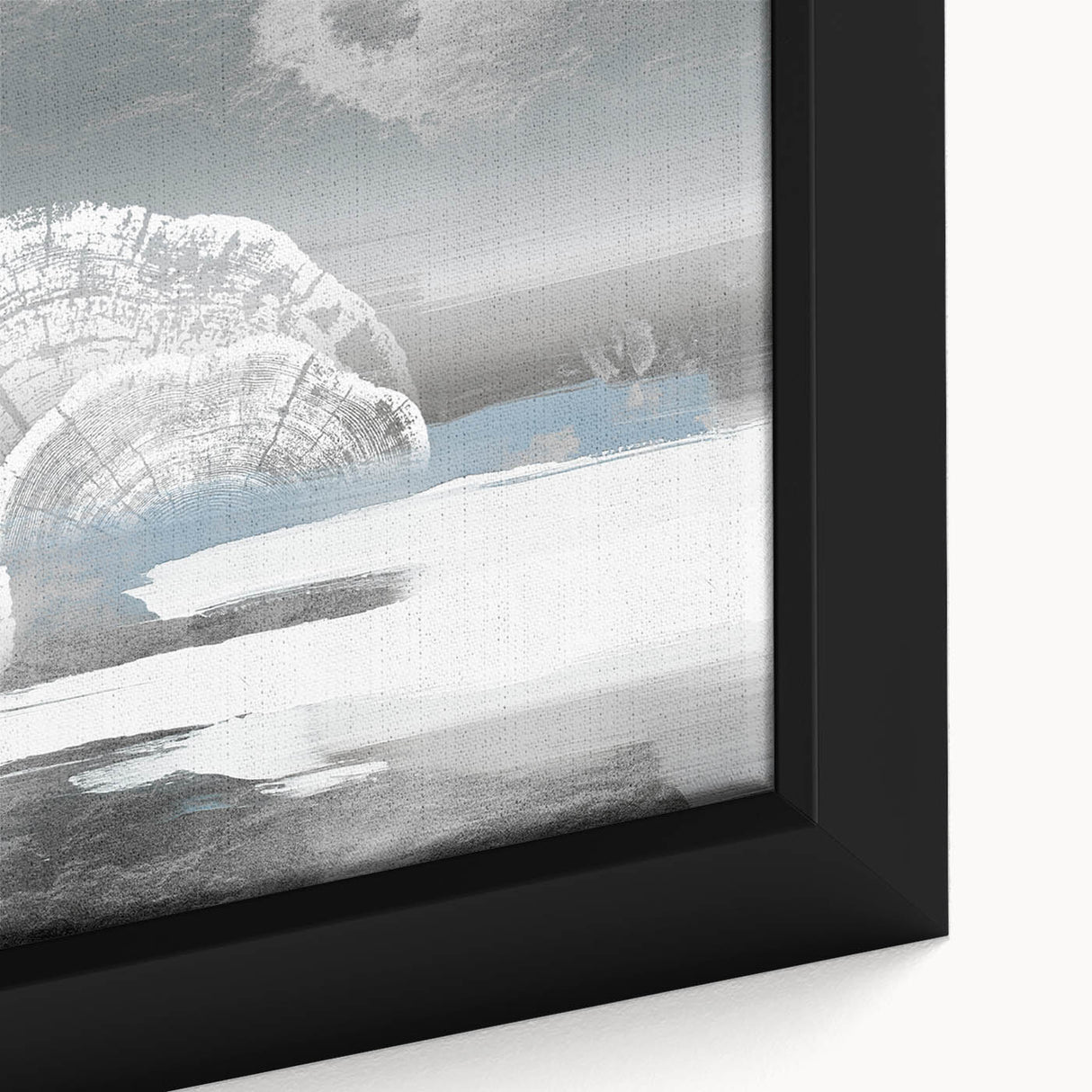 Close-up of a framed canvas art piece showcasing abstract strokes and lines in vibrant colors, ideal for modern home decor. The intricate details highlight the unique design, perfect for adding a contemporary touch to any room.