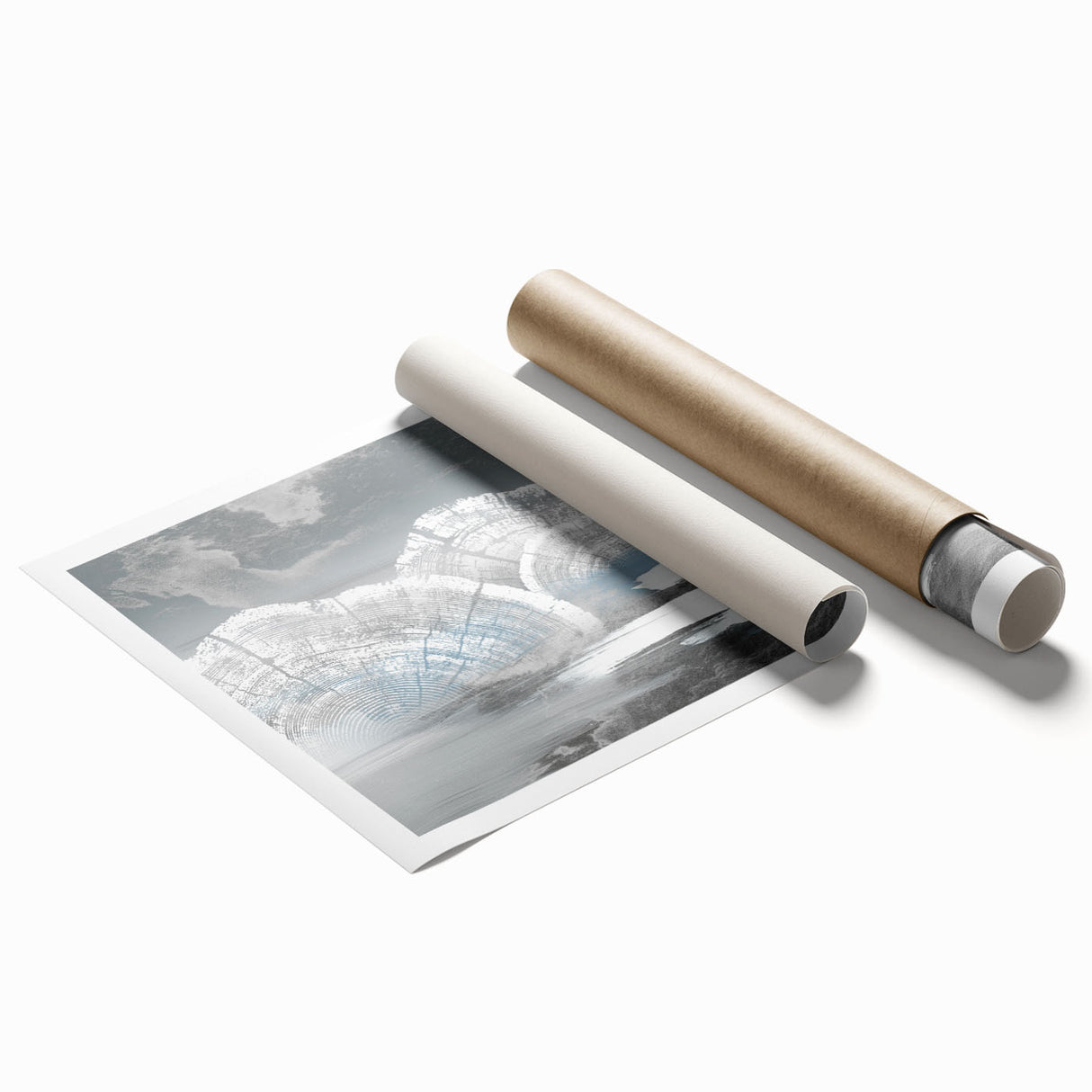 Abstract strokes and lines in a vibrant color palette adorn this rolled wall art print, perfect for modern decor enthusiasts. The design features dynamic shapes and flowing movements, ideal for adding a contemporary touch to any room.