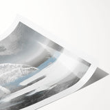 Abstract wall art print featuring vibrant strokes and lines in bold colors, designed to enhance modern interiors, rolled and ready for framing.