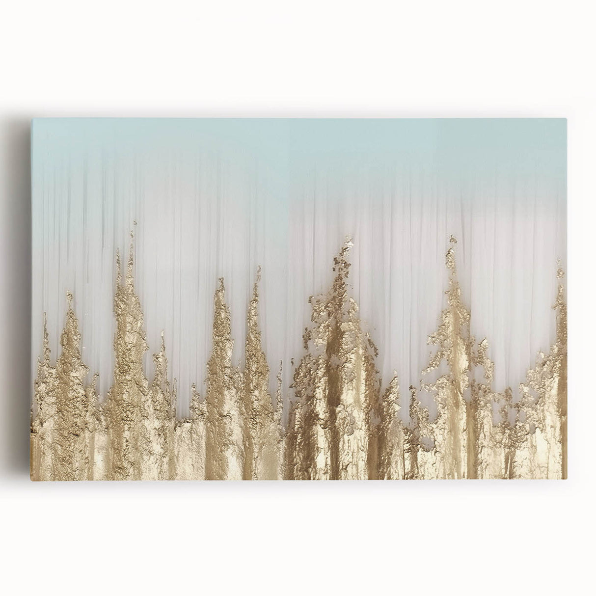 Abstract canvas wall art featuring vibrant strokes and lines in shades of blue, orange, and yellow, perfect for modern home decor and artistic expression.
