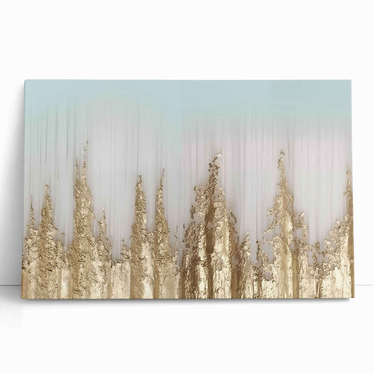 Abstract wall art featuring vibrant strokes and lines in shades of blue, pink, and gold, showcasing a modern design ideal for contemporary home decor. Perfect for adding a touch of elegance and creativity to living spaces.