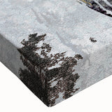 Close-up view of a stretched canvas wall art piece, showcasing an abstract design with dynamic strokes and lines in vibrant colors, perfect for modern decor.