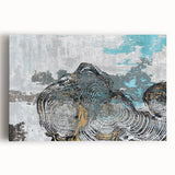 Abstract strokes and lines design on stretched canvas wall art, showcasing vibrant colors and dynamic patterns, perfect for modern home decor accents.