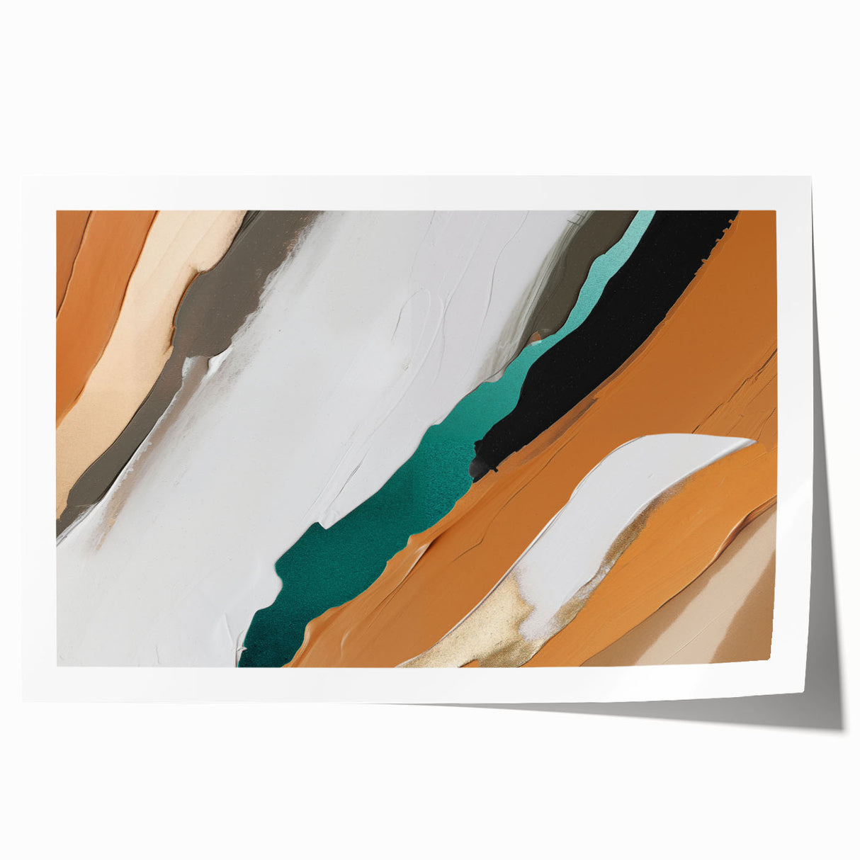 Abstract wall art print featuring colorful strokes and lines in a modern design, showcasing vibrant colors and dynamic patterns, perfect for contemporary decor.