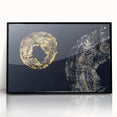Framed wall art featuring an abstract design of colorful strokes and lines in a modern style, set in a sleek black frame, perfect for contemporary decor.