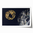 Abstract wall art print showcasing dynamic strokes and lines in vibrant shades of blue, orange, and yellow, perfect for modern home decor. This rolled design emphasizes artistic expression and adds a contemporary touch to any space.