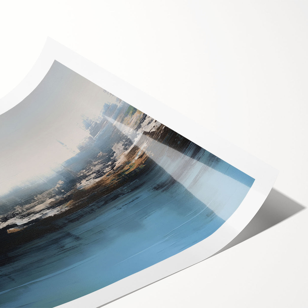 Abstract strokes and lines design on a rolled print, showcasing vibrant colors and dynamic patterns, perfect for modern home decor or art collection.