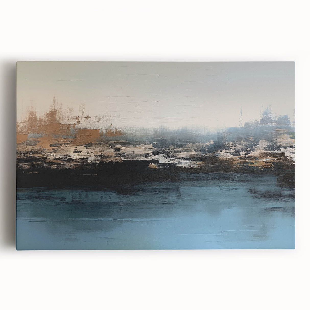 Abstract wall art featuring colorful strokes and lines in vibrant hues, printed on stretched canvas for modern home decor. Ideal for adding a contemporary touch to living spaces.