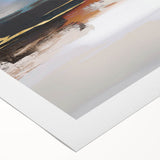 Abstract wall art design with vibrant strokes and lines in blue and orange hues, showcasing a modern artistic style on rolled canvas, ideal for contemporary decor.