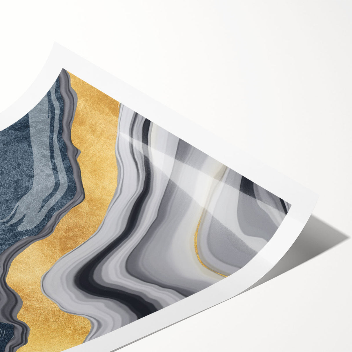 Abstract wall art print showcasing vibrant strokes and lines in a harmonious blend of colors, ideal for modern home decor, rolled and ready for framing.