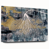 Abstract wall art design showcasing colorful strokes and lines on acrylic glass, presented in a side view, highlighting its modern aesthetic and vibrant colors. Ideal for contemporary home decor.