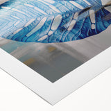 Abstract strokes and lines design on rolled canvas, showcasing vibrant colors and dynamic patterns, ideal for modern home decor and artistic expression.