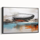 Framed wall art showcasing an abstract design of black strokes and lines on a white canvas, highlighting modern aesthetics and elegant home decor.
