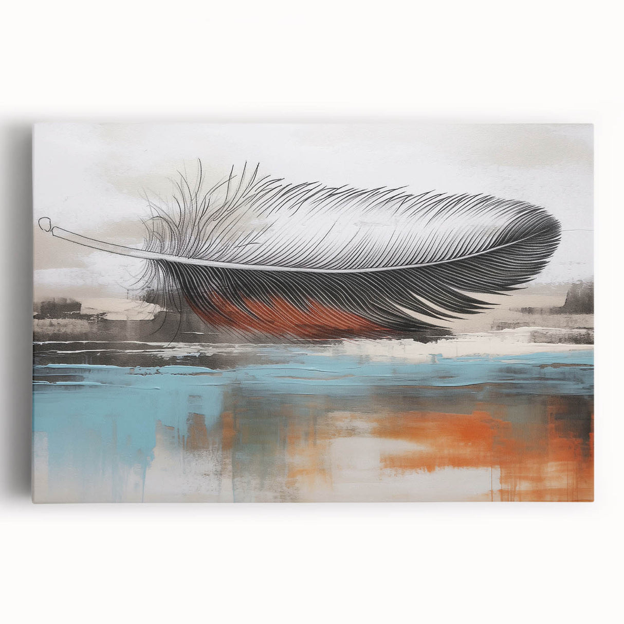 Abstract strokes and lines design wall art on stretched canvas showcasing vibrant colors and dynamic patterns, ideal for modern home decor or gallery display.