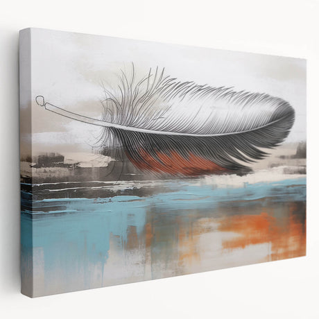 Abstract strokes and lines design on a stretched canvas wall art piece showcasing vibrant colors and dynamic patterns, ideal for modern decor.