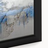 Close-up of a framed canvas showcasing an abstract strokes and lines design in vibrant colors, perfect for modern home decor. The intricate patterns add a contemporary artistic touch to any room, enhancing the overall aesthetic appeal.