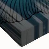 Close-up of abstract strokes and lines design on a stretched canvas wall art piece, featuring vibrant colors and dynamic patterns, perfect for modern decor.