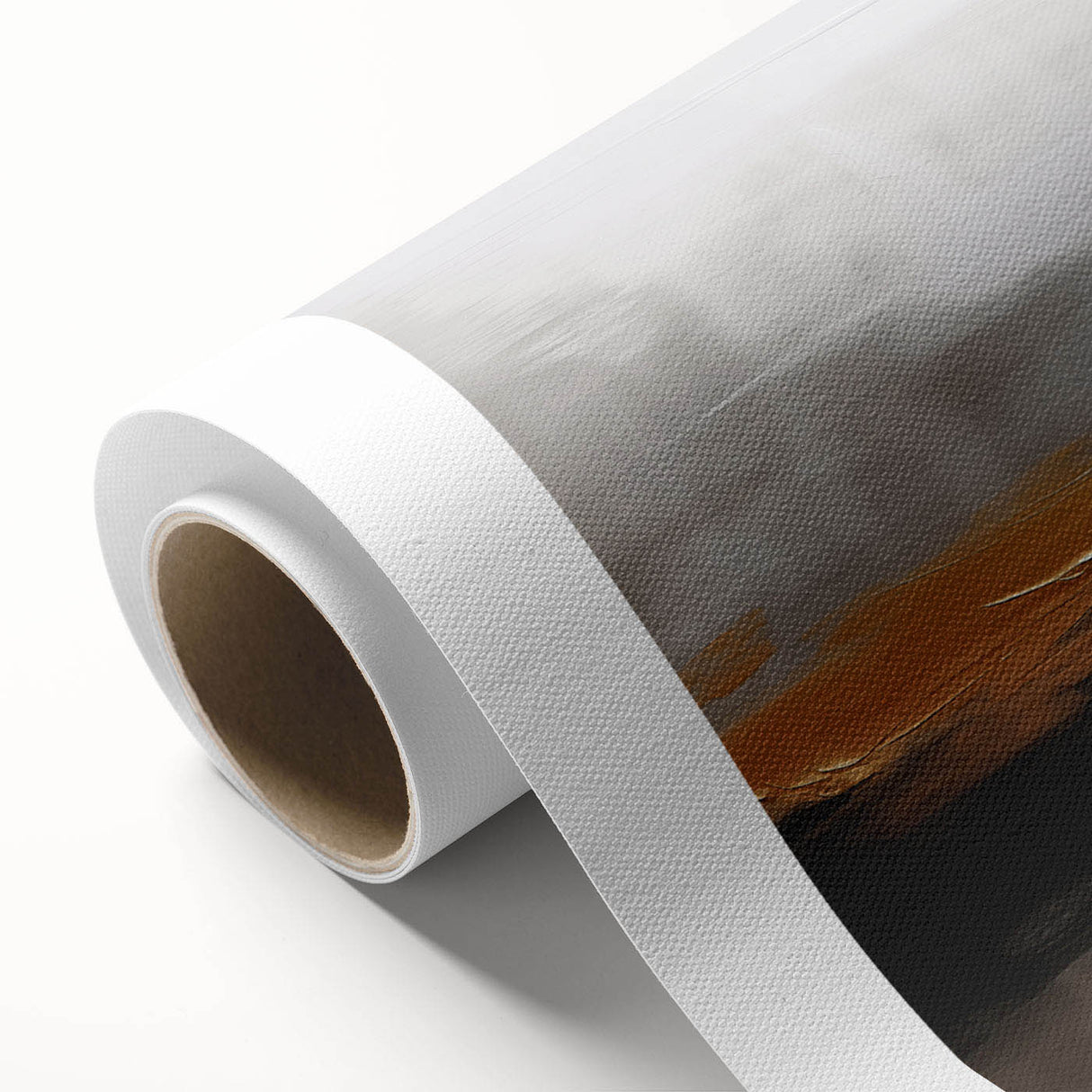 Abstract strokes and lines in vibrant colors create a modern art design on this rolled canvas, perfect for contemporary home decor. The artwork features bold hues of blue, orange, and yellow, making it a striking statement piece that adds energy and style to any room. Ideal for art enthusiasts seeking unique wall decor.