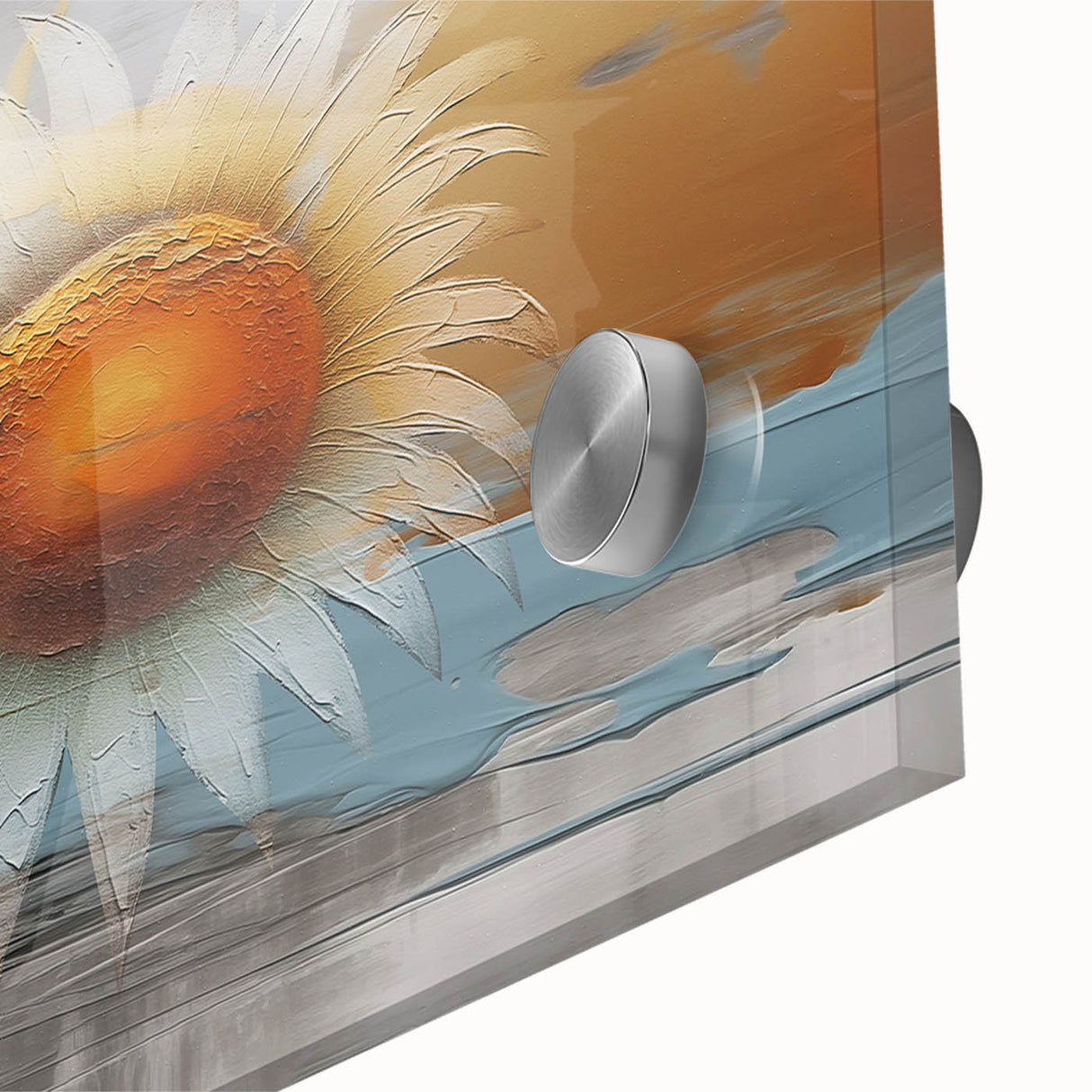 Close-up of an abstract strokes and lines wall art design in vibrant colors, showcasing intricate details on acrylic glass, perfect for modern decor.