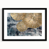 Abstract wall art featuring dynamic strokes and lines in a modern design, framed with a black mat for an elegant presentation. Ideal for contemporary spaces, this artwork adds a touch of sophistication to any room.