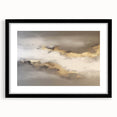 Abstract wall art print showcasing a modern design with colorful strokes and lines, framed in a sleek black frame with a white mat, ideal for contemporary decor.