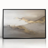 Framed acrylic wall art featuring an abstract design of colorful strokes and lines, set against a black background, perfect for modern home decor.