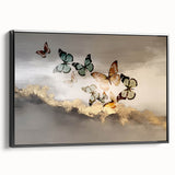 Framed canvas wall art showcasing an abstract design of strokes and lines in black and white, highlighting modern artistic expression and contemporary decor.