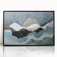 Framed acrylic wall art featuring an abstract design of vibrant strokes and lines in black, perfect for modern home decor, adding a contemporary touch to any space.