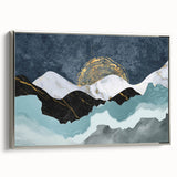 Framed canvas wall art showcasing an abstract design of colorful strokes and lines, set against a sleek silver frame, perfect for modern home decor.