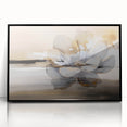 Framed acrylic wall art featuring an abstract design of bold strokes and lines in black and white, perfect for modern decor. Ideal for enhancing living spaces.