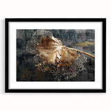 Abstract wall art featuring dynamic strokes and lines in a modern design, framed in black with a matte finish, perfect for contemporary home decor.