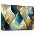 Abstract wall art featuring vibrant strokes and lines in a modern design, displayed in a sleek acrylic frame, ideal for contemporary decor.