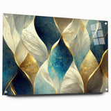 Abstract wall art featuring vibrant strokes and lines in a modern design, displayed in a sleek acrylic frame, ideal for contemporary decor.