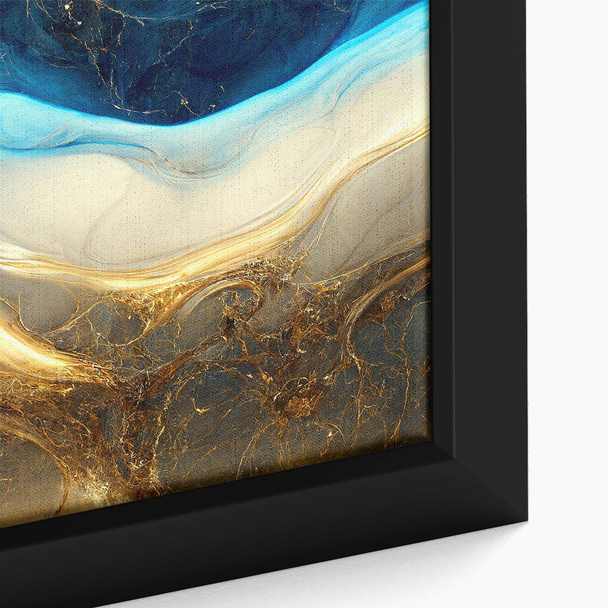 Colorful abstract strokes and lines design on a framed canvas wall art piece, showcasing vibrant hues and textured details for modern decor.
