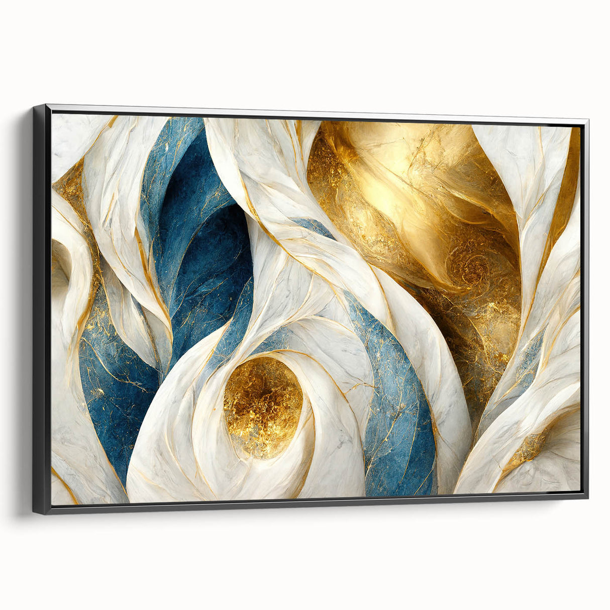 Framed black abstract wall art showcasing dynamic strokes and lines on canvas, offering a modern aesthetic for contemporary decor.