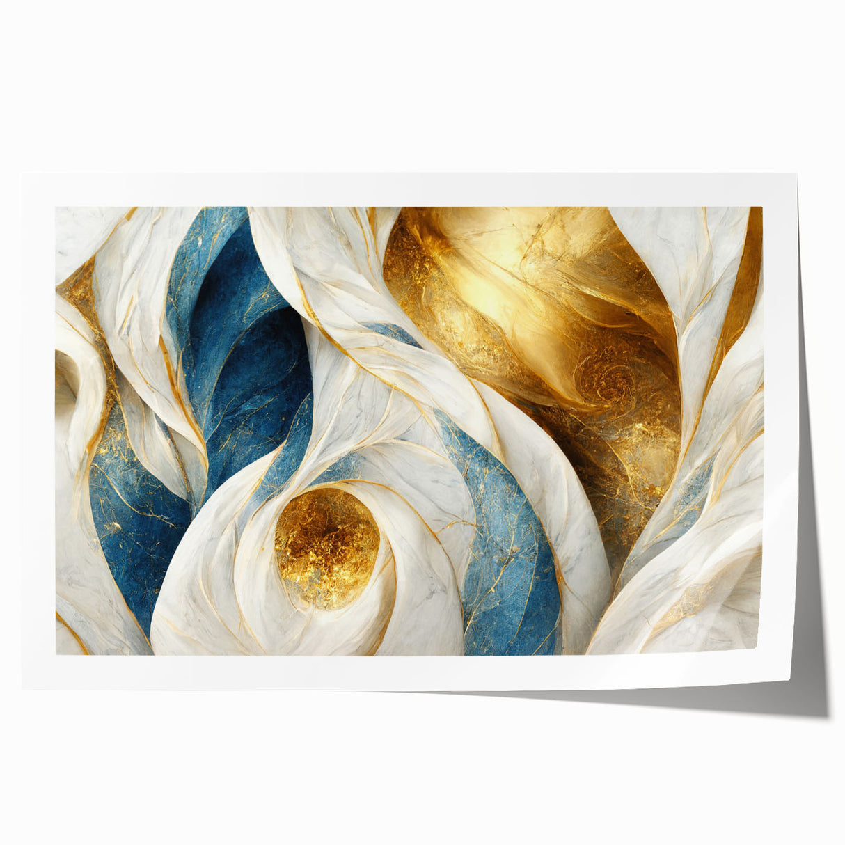 Abstract wall art print featuring dynamic strokes and lines in vibrant colors, perfect for modern home decor. Rolled design for easy framing.