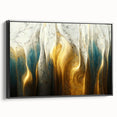 Framed abstract wall art featuring bold strokes and lines in black and white, showcasing a modern design perfect for contemporary decor.