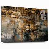 Abstract wall art featuring an array of colorful strokes and lines on acrylic glass, showcasing a modern design perfect for contemporary decor.