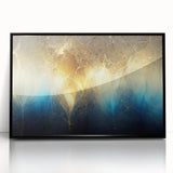 Framed abstract wall art featuring colorful strokes and lines, set in a sleek black frame, perfect for modern home decor and artistic flair.