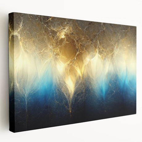 Abstract canvas wall art featuring vibrant strokes and lines in shades of blue, yellow, and pink, showcasing a modern artistic design perfect for contemporary decor.