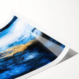 Abstract wall art print showcasing vibrant strokes and lines in a harmonious blend of colors, perfect for modern interior decor.