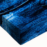 Close-up view of a vibrant abstract strokes and lines canvas wall art, showcasing dynamic colors and textures ideal for modern decor.