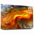 Abstract wall art print showcasing vibrant strokes and lines in various colors, displayed in an acrylic frame with stylish pins for modern decor.