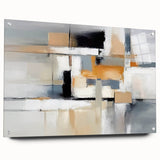 Abstract wall art featuring vibrant strokes and lines in a colorful design, displayed in an acrylic glass frame with mounting pins, adding a modern touch to any decor.