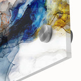 Abstract strokes and lines design in vibrant colors on acrylic glass, showcasing a modern artistic wall art piece perfect for contemporary decor.