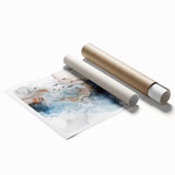 Abstract wall art print featuring vibrant strokes and lines in rich colors, ideal for modern decor or artistic home embellishment.